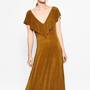 Bronze Metallic Zara Dress - S/P